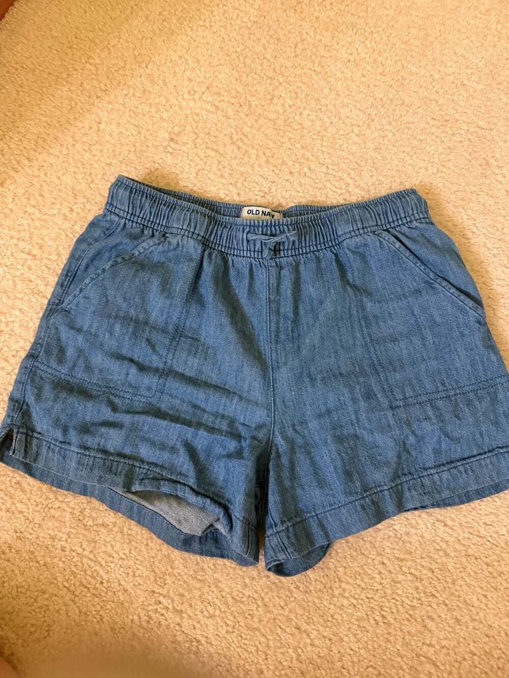 Old Navy Denim Shorts Size XL (14-16) Blue Pull-On Chambray